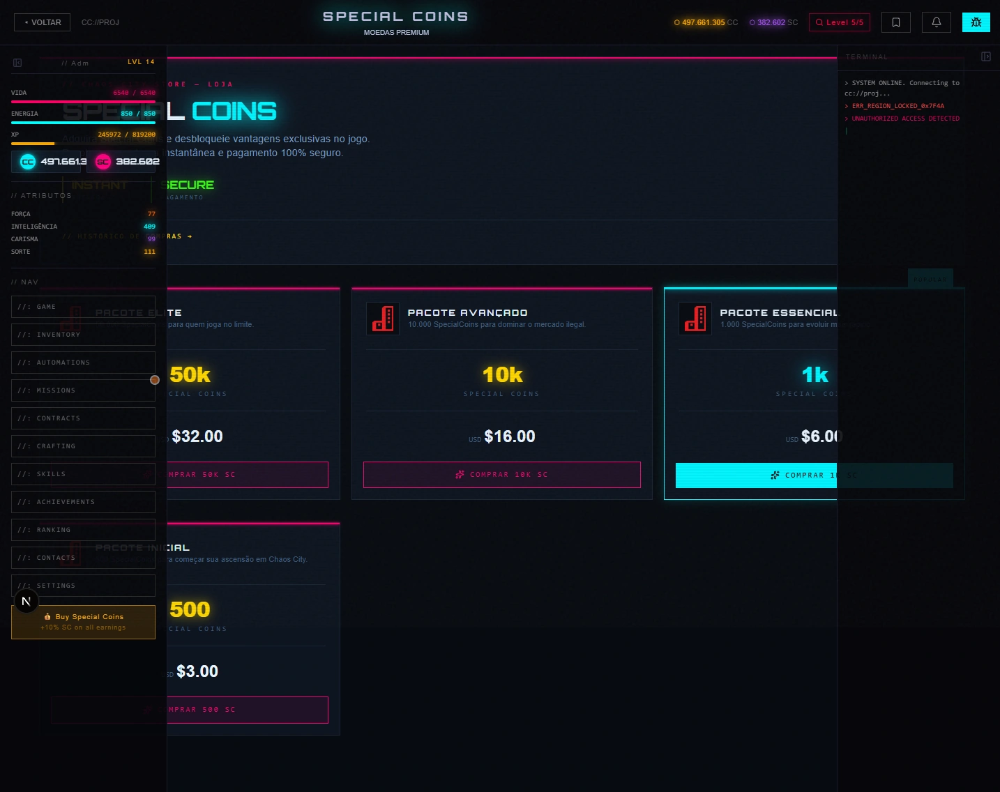 SpecialCoin shop